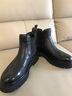 RIK SMITS復古風(fēng)男士切爾西靴布洛克煙筒厚底增高商務(wù)休閑高檔真皮加絨短靴 黑色（皮里） 42 曬單實(shí)拍圖