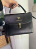 袋鼠卡拉正品真皮女包2025秋冬新款時(shí)尚手提大容量簡(jiǎn)約潮流女士包軟皮包 黑色（禮盒裝+手包+卡包） 曬單實(shí)拍圖
