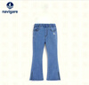 納維凱爾意大利小帆船童裝女童牛仔褲時(shí)尚中大童百搭舒適褲子 甜美微喇褲淺藍 165 曬單實(shí)拍圖