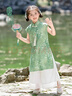 蘇漢唐女童漢服夏款旗袍超仙裙子兒童畢業(yè)演出服 上衣+褲子+掛件 150 曬單實(shí)拍圖