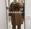 茵曼（INMAN）2025冬季女裝新款羊駝毛桑蠶絲牛角扣雙面呢大衣長(cháng)款外套 咖啡色 L 168-172cm/121-130斤 曬單實(shí)拍圖