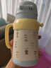 貝親保溫杯兒童吸管杯 學(xué)生便攜雙飲水杯單手柄450ml(藍色萌爪小分隊) 曬單實(shí)拍圖