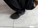 特步羽逸男跑步鞋運動(dòng)鞋冬季輕便減震革面防潑水休閑跑鞋男鞋子黑色 曬單實(shí)拍圖