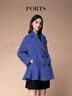 PORTS寶姿秋冬新品女裝長(cháng)袖毛呢大衣外套SM9C015NFF039 公主藍 XL (10) 曬單實(shí)拍圖