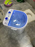 長(cháng)虹迷你洗衣機小型半全自動(dòng)內衣內褲家用單桶洗衣機洗脫一體母嬰兒童學(xué)生宿舍出租房公寓洗襪子神器 白色4.5KG【升級款】金鉆電機+藍光除菌+瀝水籃 曬單實(shí)拍圖
