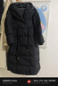 艾萊依致感羽絨服長(cháng)款時(shí)尚氣質(zhì)西裝領(lǐng)連帽收腰保暖冬新年外套 炭黑M 曬單實(shí)拍圖