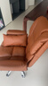 歐吉（OUJI）老板椅辦公舒適久坐電腦沙發(fā)椅可躺休閑家用書(shū)桌椅子商務(wù)皮座椅 咖色+腳蹬-品牌氣桿 加厚久坐不塌 鋼制腳 固定扶手 曬單實(shí)拍圖