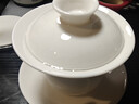 京東京造 茶杯茶具 羊脂玉陶瓷功夫茶具三才蓋碗馬蹄杯主人杯禮盒150ml 曬單實(shí)拍圖