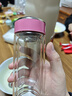希諾（heenoor）雙層玻璃杯女家用辦公車(chē)載水杯高顏值泡茶杯子X(jué)N-9331粉色 240mL 曬單實(shí)拍圖