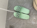 維布倫（VEBLEN）防滑拖鞋女外穿夏季印花室內居家軟底涼拖鞋厚底浴室洗澡涼拖女款 69223山茶花香草綠 38-39 曬單實(shí)拍圖