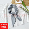 新款多巴胺色絲巾女純色小方巾歐美仿絲小絲巾領(lǐng)巾發(fā)帶工廠(chǎng)批發(fā) L7341-灰色 曬單實(shí)拍圖