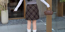 KBNE半身裙女格紋包臀裙2025秋冬美拉德小個(gè)子學(xué)院風(fēng)a字裙子 咖啡格 XS 曬單實(shí)拍圖