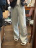 蓋璞女裝2025秋季新款花體刺繡logo抓絨闊腿褲長(cháng)褲運動(dòng)衛褲793848 曬單實(shí)拍圖