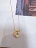 中國黃金（CHINA GOLD）黃金星月之戀項鏈足金鑲嵌月亮輕奢百搭套鏈送女朋友生日禮物 足金星月項鏈約3.06g 曬單實(shí)拍圖