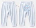 貝瑞加（Babyprints）嬰兒pp褲男女寶寶純棉長(cháng)褲四季家居睡褲大屁屁休閑褲子 藍90 曬單實(shí)拍圖