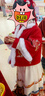 安妮優(yōu)兒（Anneyol）女童漢服秋冬裝新年拜年服套裝兒童加厚明制馬面裙唐裝 紅色 130 曬單實(shí)拍圖