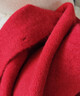 尚都比拉紅色慵懶風(fēng)休閑圓領(lǐng)針織衫女秋季長(cháng)袖絲絨開(kāi)衫毛衣厚款內搭上衣 曬單實(shí)拍圖