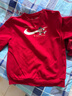 NIKE3BRAND 耐克男女童加絨紅色拜年服衛衣卡通圖案兒童保暖親膚上衣 曬單實(shí)拍圖