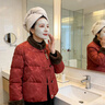 緹米媗媽媽裝新中式國風(fēng)新年羽絨服冬季新款2025盤(pán)扣保暖喜婆婆紅色外套 紅色（白鴨絨）羽絨服 2XL 建議120-135斤/贈送運費險 曬單實(shí)拍圖