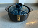 陶煲王單柄砂鍋干燒不裂煲湯燉鍋煮粥小號1-2人長(cháng)柄陶瓷奶鍋帶把手湯鍋 藍色條紋 3L 曬單實(shí)拍圖
