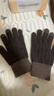 CTRLEND針織觸屏手套女士秋冬季保暖防滑加絨手套加厚韓版男女毛線(xiàn)手套 深咖 曬單實(shí)拍圖