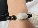 周大生【新年禮物】和田玉貔貅手串男金珠黑曜巖手鏈情侶款送男友 曬單實(shí)拍圖