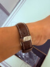 天梭表帶1853力洛克原裝款皮帶真皮手表帶T006/T41男女T063俊雅19 TS棕色白線(xiàn)+銀色蝴蝶扣 19毫米【表帶接口寬度】 曬單實(shí)拍圖