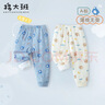 棉大班（MIANDABAN）兒童保暖褲男童秋冬夾棉秋褲加厚寶寶褲子薄棉棉褲嬰兒純棉內穿 藍色 100 cm 曬單實(shí)拍圖