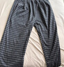 棉致加絨加厚毛呢格子休閑褲子女秋冬季新款胖mm高腰遮胯垂感闊腿褲 深灰色【A575常規加絨】 L 105-120斤 曬單實(shí)拍圖