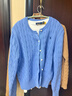Polo Ralph Lauren 拉夫勞倫  女裝 經(jīng)典款修身版絞花編結棉針織開(kāi)襟衫 400-藍色 L 曬單實(shí)拍圖