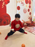 舒貝怡嬰兒衣服男童套裝中式國風(fēng)唐裝周歲抓周新年紅色兒童拜年服100 曬單實(shí)拍圖