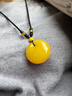 樸里雞油黃蜜蠟吊墜琥珀水滴雕刻項鏈長(cháng)款男女民族風(fēng)復古毛衣鏈配飾品 B款/公主扣+掛繩 曬單實(shí)拍圖