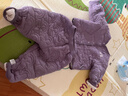 巴厘小豬兒童夾棉套裝冬季寶寶加厚保暖棉襖男童內搭打底衣服冬裝女童棉服 葡萄紫 90 曬單實(shí)拍圖