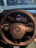 DEYAN汽車(chē)方向盤(pán)套四季通用夏季透氣防滑吸汗超薄款真皮車(chē)用把套內飾品 大眾朗逸帕薩特速騰邁騰途觀(guān)探岳 超薄【D形】雙色線(xiàn)（不帶車(chē)標） 曬單實(shí)拍圖