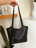 viney牛皮托特包包女包品牌單肩包輕奢生日新年禮物送女友老婆 【黑色】高檔實(shí)用手提大包 大容量通勤時(shí)尚百搭休閑腋下包 曬單實(shí)拍圖
