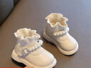 女寶寶襪靴秋冬季嬰幼童學(xué)步鞋兒童小皮靴女童軟底公主鞋皮面短靴 【米白色單里】 27 碼適合腳內長(cháng)16.5厘米 曬單實(shí)拍圖