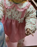 吉卡龍女寶寶罩衣秋冬長(cháng)袖兒童吃飯防水圍兜燈芯絨圍裙幼兒園防臟反穿衣 娃娃領(lǐng)太陽(yáng)花  粉色 100建議1-2歲 曬單實(shí)拍圖