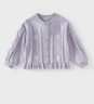 戴維貝拉（DAVE＆BELLA）兒童毛衣開(kāi)衫女童新款純棉針織衫女寶寶洋氣上衣春裝外套 紫色【現貨】 90 cm（建議身高80-90cm） 曬單實(shí)拍圖