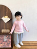 班喜迪女童長(cháng)袖t恤春裝2026新款洋氣兒童上衣寶寶公主衣服春秋裝打底衫 粉色 90 曬單實(shí)拍圖