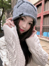MINISO帽子女冬季騎行防寒冷帽護耳保暖毛線(xiàn)帽防風(fēng)女士堆堆帽 灰色 曬單實(shí)拍圖