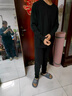 浩術(shù)蓄熱保暖內衣男士加絨加厚打底衫秋冬圓領(lǐng)百搭上衣內穿長(cháng)袖T恤男 黑色 加絨 【加絨加厚上衣+褲子兩件套裝】 XL 曬單實(shí)拍圖