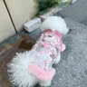 嬉皮狗（hipidog）小狗狗衣服花開(kāi)富貴新年款唐裝泰迪比熊小型幼犬冬季加厚寵物馬甲 奧麗粉 L （建議體重8-12斤） 曬單實(shí)拍圖
