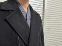 羅蒙（ROMON）雙面羊毛外套男士秋冬季加厚呢子風(fēng)衣短款高端西裝毛呢大衣男裝 黑色 XL 165-185斤 曬單實(shí)拍圖