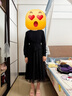 百圖（betu）女裝2025年冬季新款連衣裙精致扭繩磨毛蕾絲長(cháng)袖氣質(zhì)裙子2510T92 黑色 S 曬單實(shí)拍圖