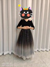 思妙星女童長(cháng)袖鋼琴考級演出服兒童十歲生日公主裙小主持人禮服裙指揮服 星空藍長(cháng)款 140 曬單實(shí)拍圖