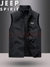JEEP SPIRIT吉普馬甲秋冬季男士立領(lǐng)坎肩休閑多口袋無(wú)袖外套 黑色 XL 曬單實(shí)拍圖