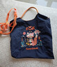 日系GUAN&BALL狐貍刺繡購物袋【不含肩帶】 藏青色狐貍 中號 曬單實(shí)拍圖