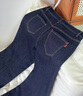 逸陽(yáng)（ESE-Y）加絨寬邊九分直筒牛仔褲女2025年冬小個(gè)子顯高闊腿褲子 深藍色 31 曬單實(shí)拍圖