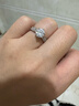 Pt950鉑金求婚鉆戒雙排莫桑鉆戒女戒結婚情人節生日紀念日禮物 星光皇后鉆戒1克拉-輕奢款 曬單實(shí)拍圖