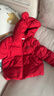 戴維貝拉（DAVE＆BELLA）童裝男童羽絨服洋氣兒童連帽外套保暖女寶寶衣服秋冬新年小童上衣 紅色【DB4242806】 100 cm（建議身高90-100cm） 曬單實(shí)拍圖